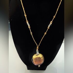 Antica Murrina Murano Glass Gold tone Pendant Necklace